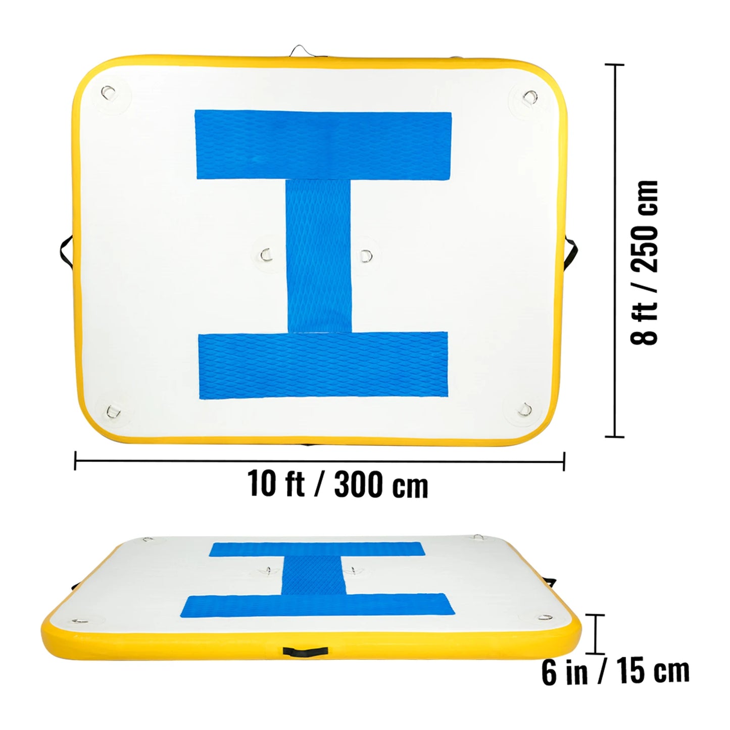 VEVOR Inflatable Floating Platform Large Dock Swim Platform With Electric Air Pump For Lake Pool Beach Ocean None-Slip Surface