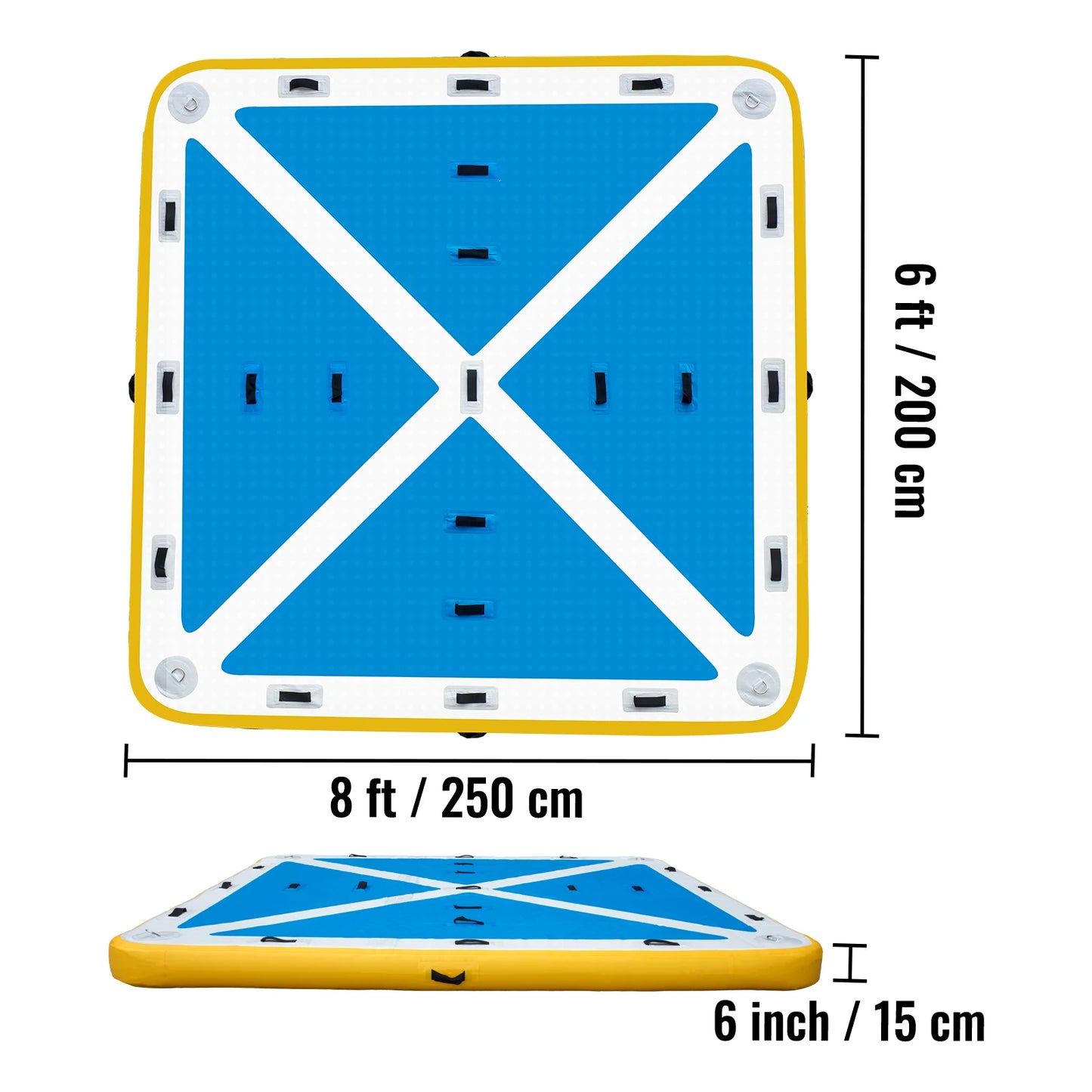 VEVOR Inflatable Floating Platform Large Dock Swim Platform With Electric Air Pump For Lake Pool Beach Ocean None-Slip Surface