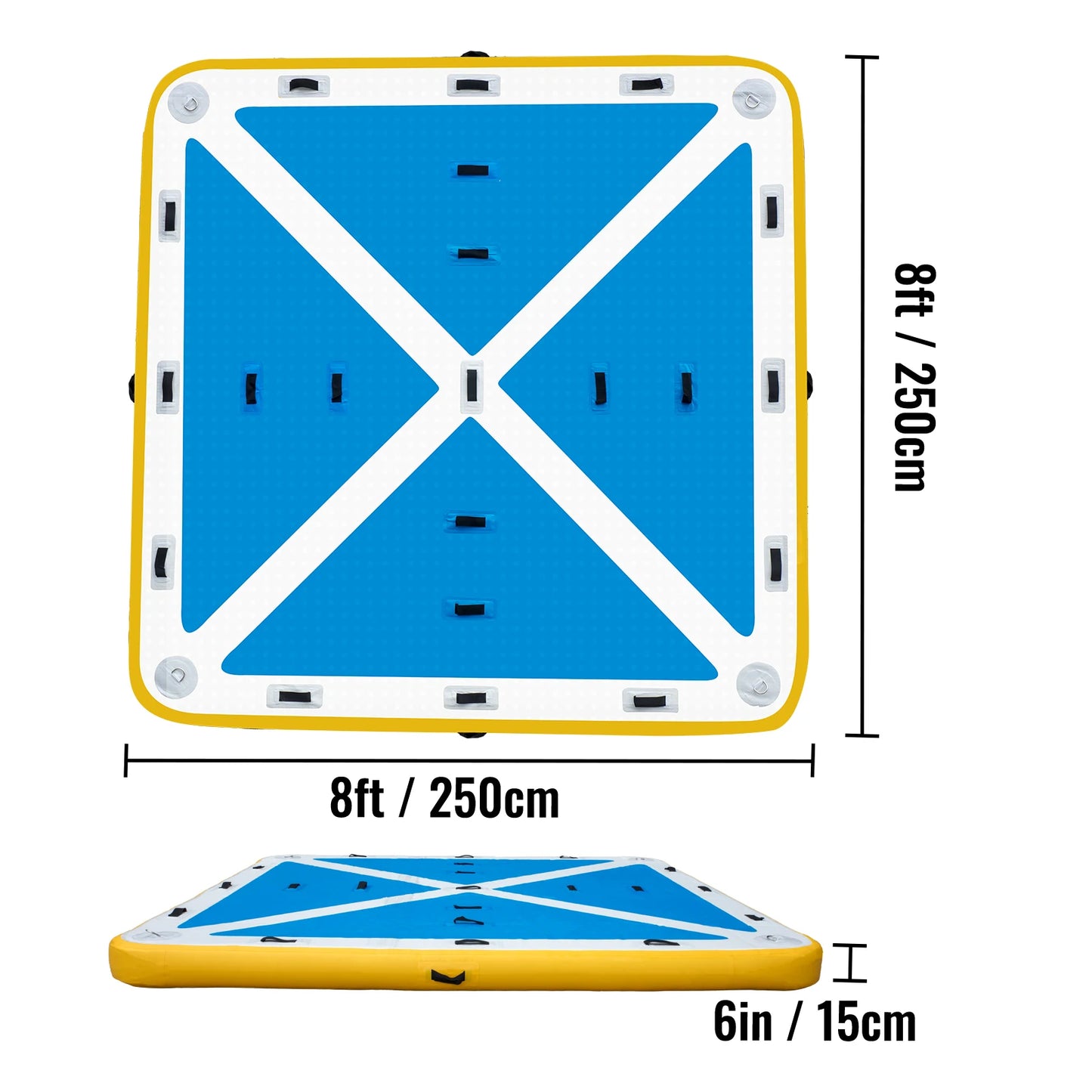 VEVOR Inflatable Floating Platform Large Dock Swim Platform With Electric Air Pump For Lake Pool Beach Ocean None-Slip Surface