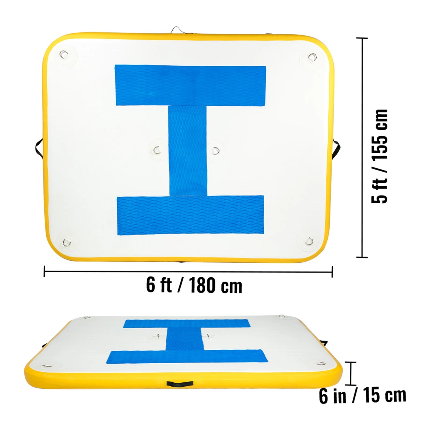 VEVOR Inflatable Floating Platform Large Dock Swim Platform With Electric Air Pump For Lake Pool Beach Ocean None-Slip Surface