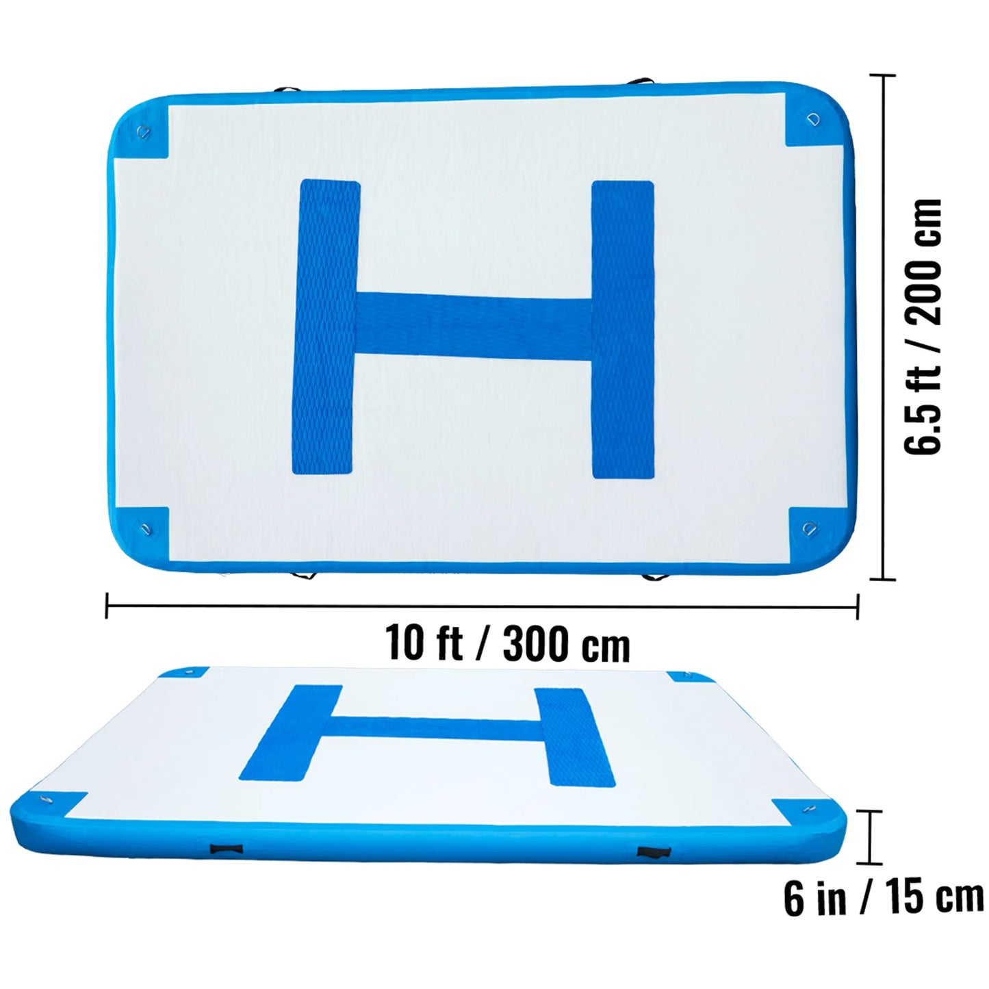 VEVOR Inflatable Floating Platform Large Dock Swim Platform With Electric Air Pump For Lake Pool Beach Ocean None-Slip Surface