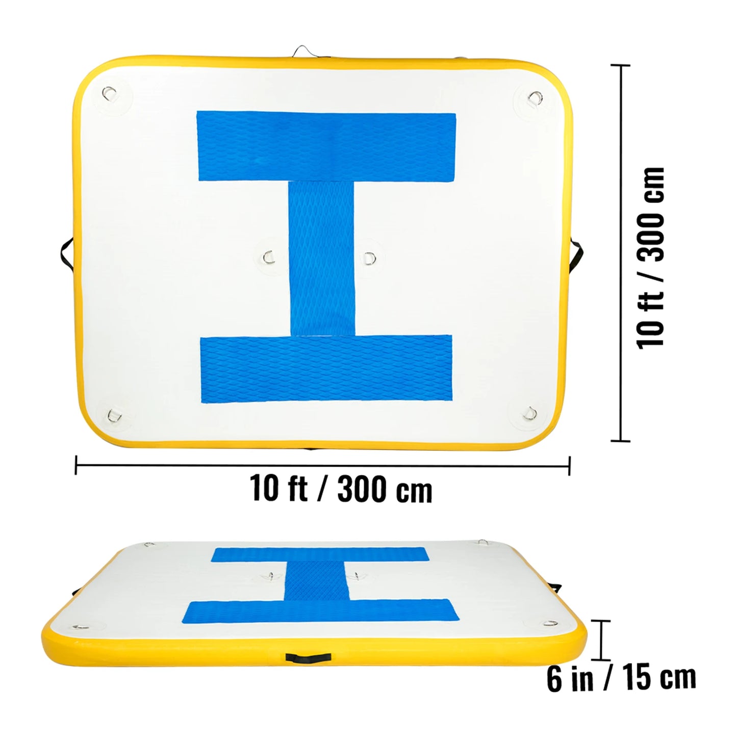 VEVOR Inflatable Floating Platform Large Dock Swim Platform With Electric Air Pump For Lake Pool Beach Ocean None-Slip Surface