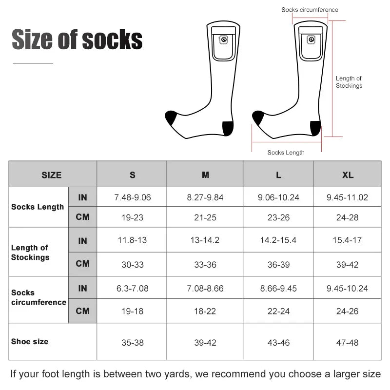 SNOW DEER Rechargeable Heated Socks For Men And Women
