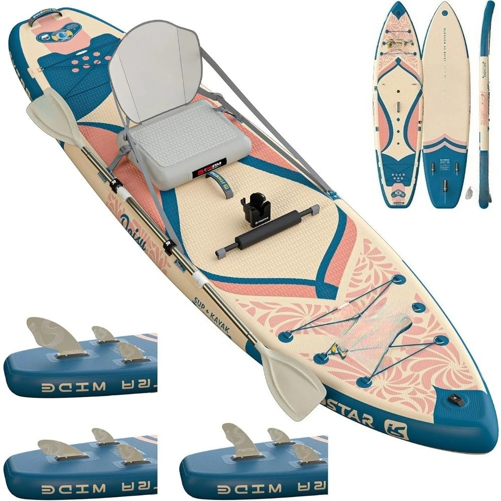 Free Delivery - 11'6’ × 35” Extra Wide Paddle Board with Seat,One-Stop Premium SUP Board Accessories, Tailored 5 Fins - Hot Sale