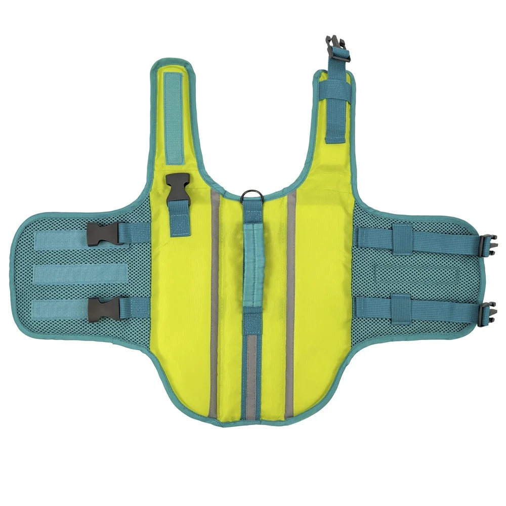 Durable Dog Life Jacket Flotation Vest with Handle Medium Dogs Helps Pets Stay Afloat Water Safety Gear
