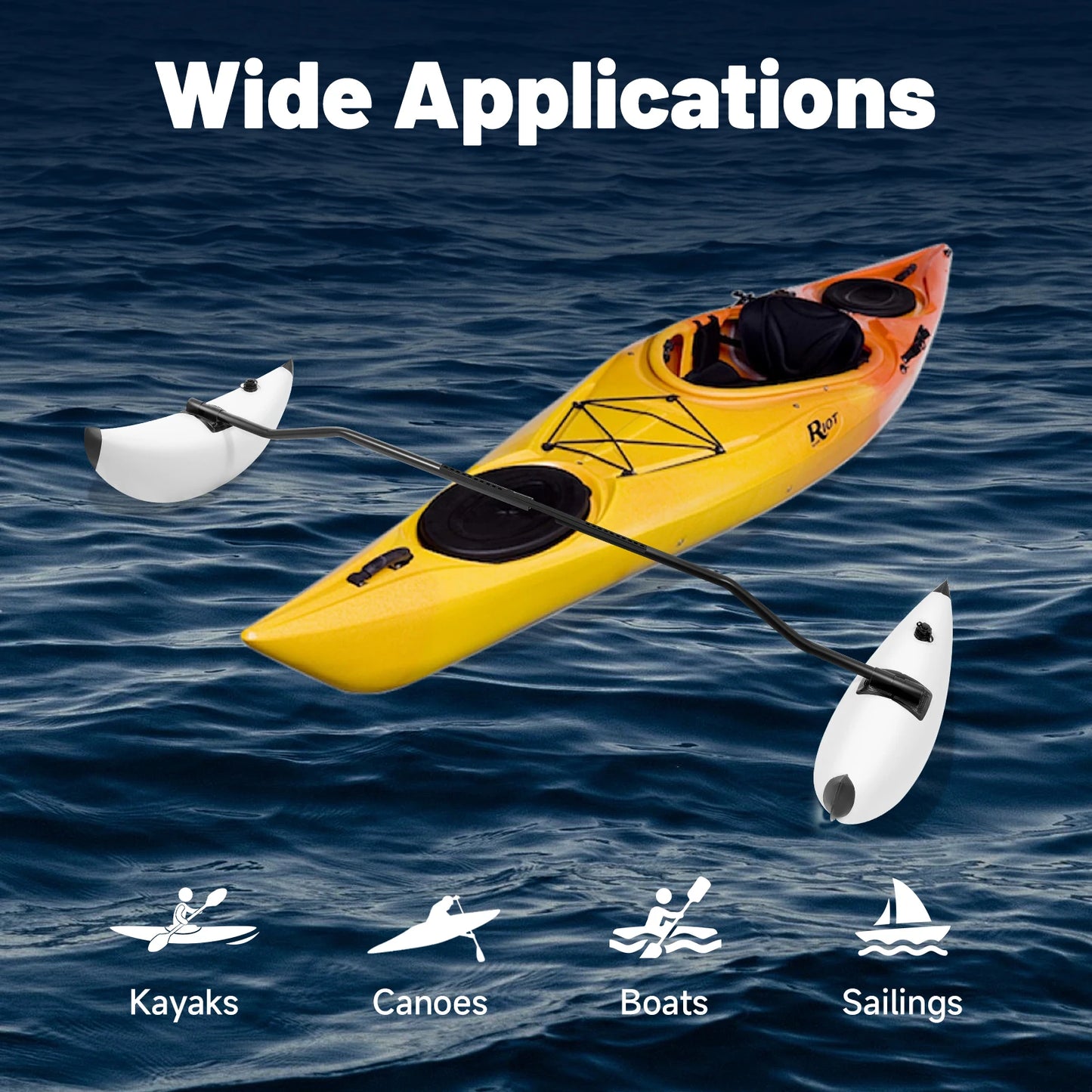 Kayak Canoe Outrigger Stabilizer PVC Inflatable Pontoon Fishing Float Tube Kit