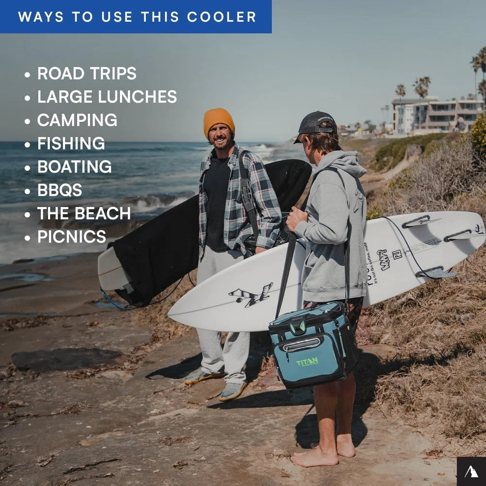 24 Can Zipperless Soft Cooler with Deep Freeze Insulation Leak Proof Lining Road Trips Fishing Camping Beach BBQs and More