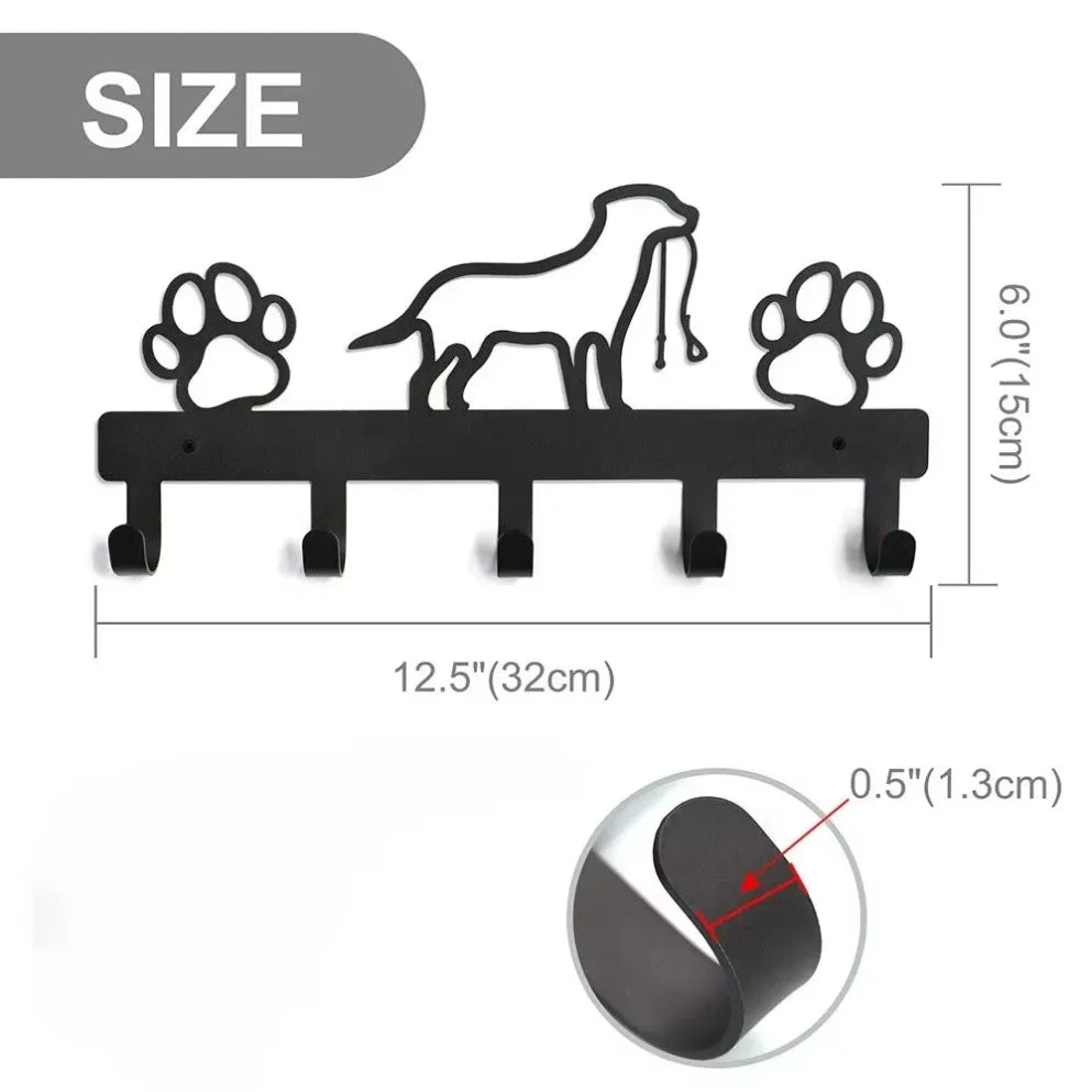HELLOYOUNG Metal Paw Wall Rack With Five Hooks For Home