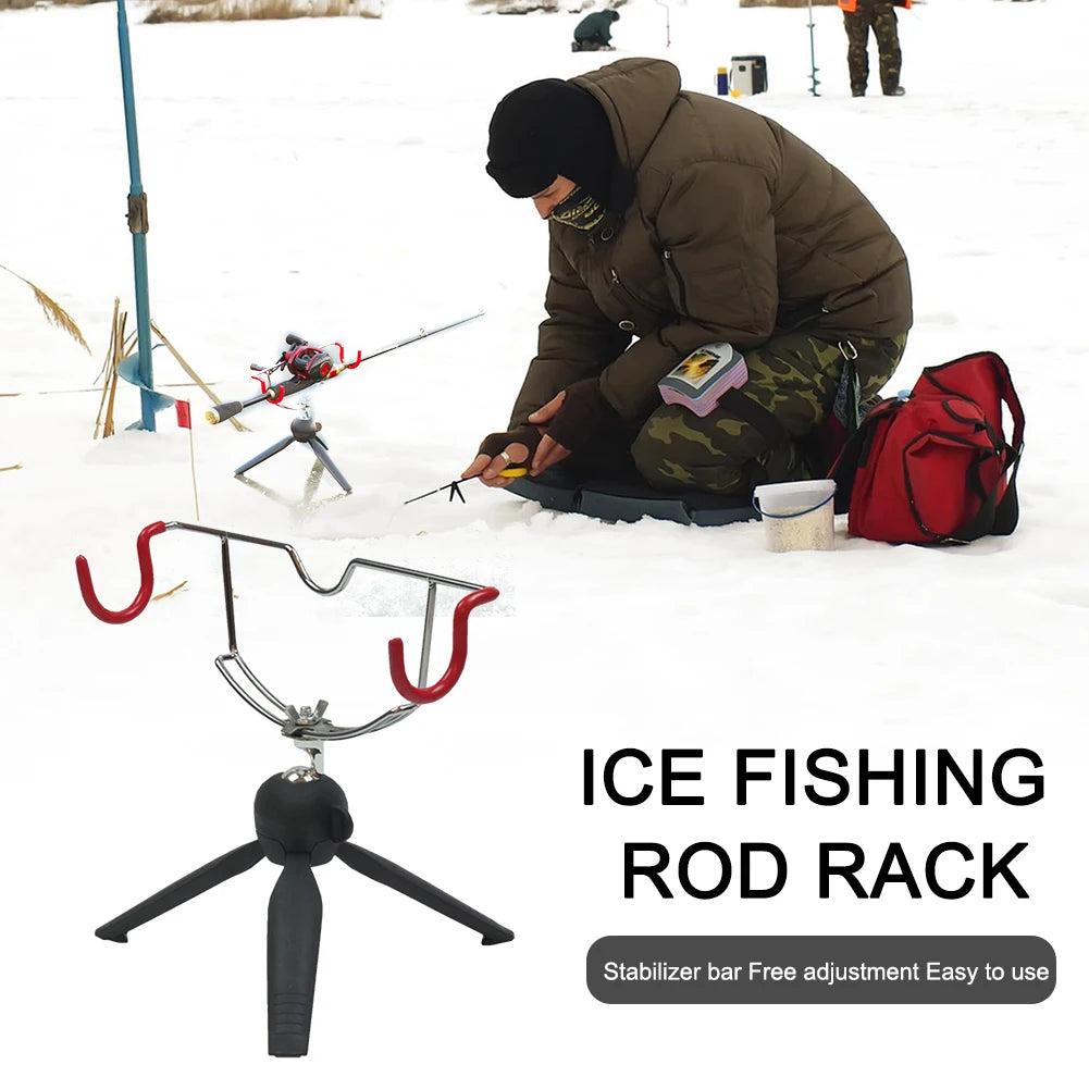 Portable Ice Fishing Rod Holder Adjustable Angle Winter Rod Holder Fishing Rod Pole Holder for Fishing Gear Winter Sea