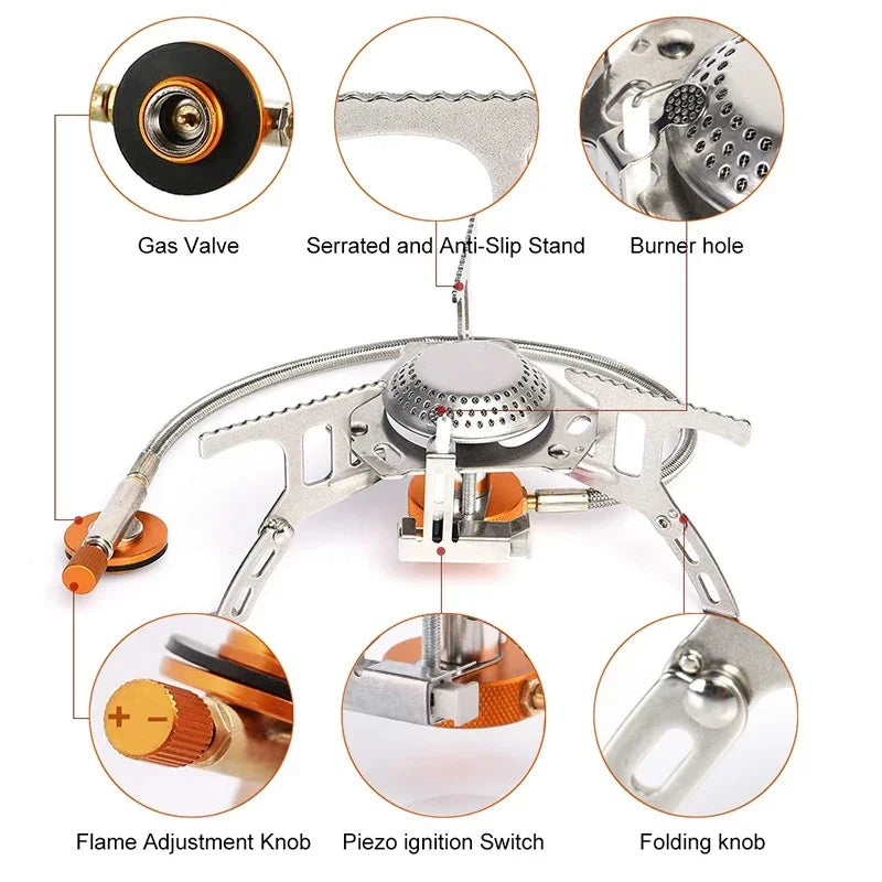 Camping Gas Stove Portable Folding Backpacking Stove 3500W