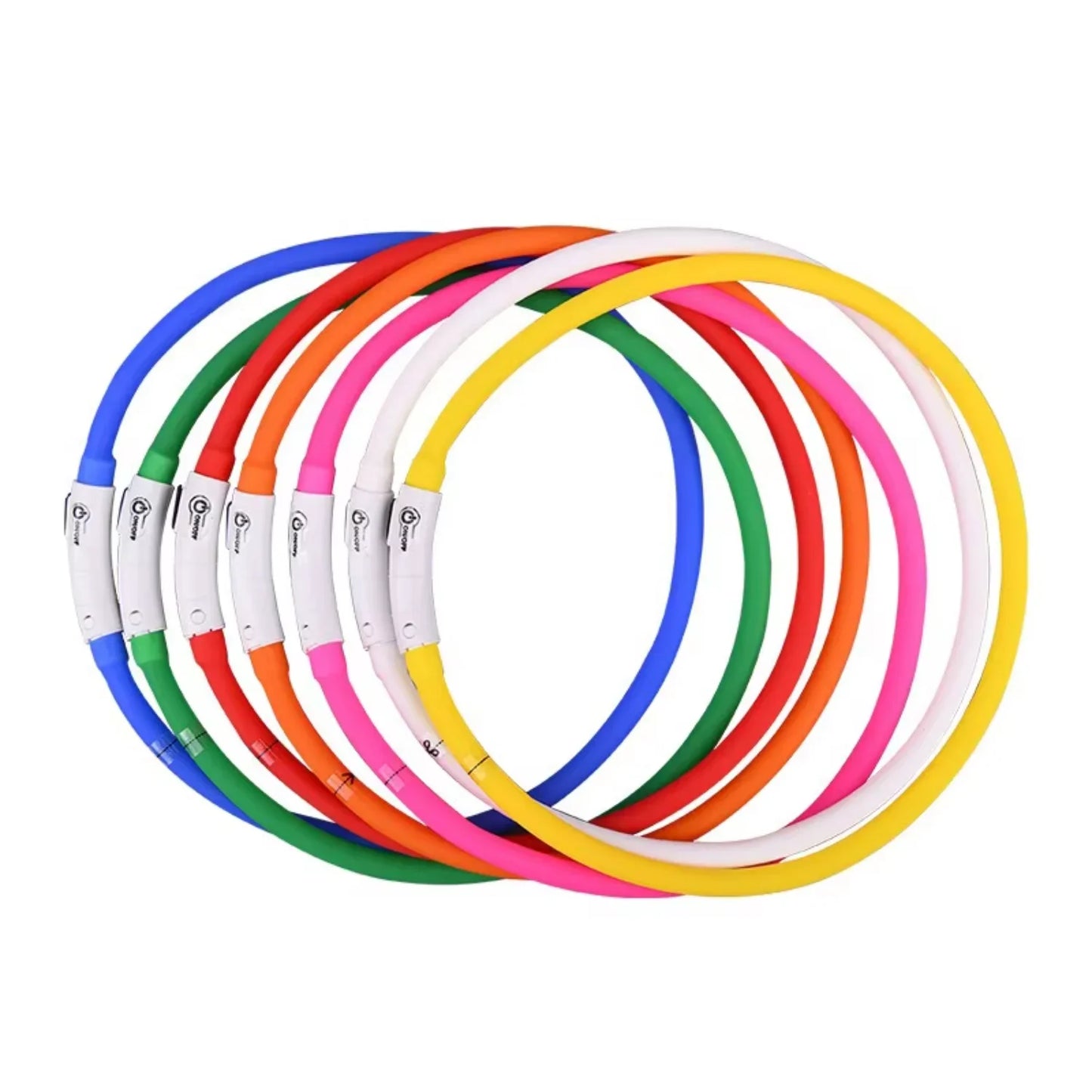 LED Light Dog Collar USB Rechargeable Silicone Waterproof