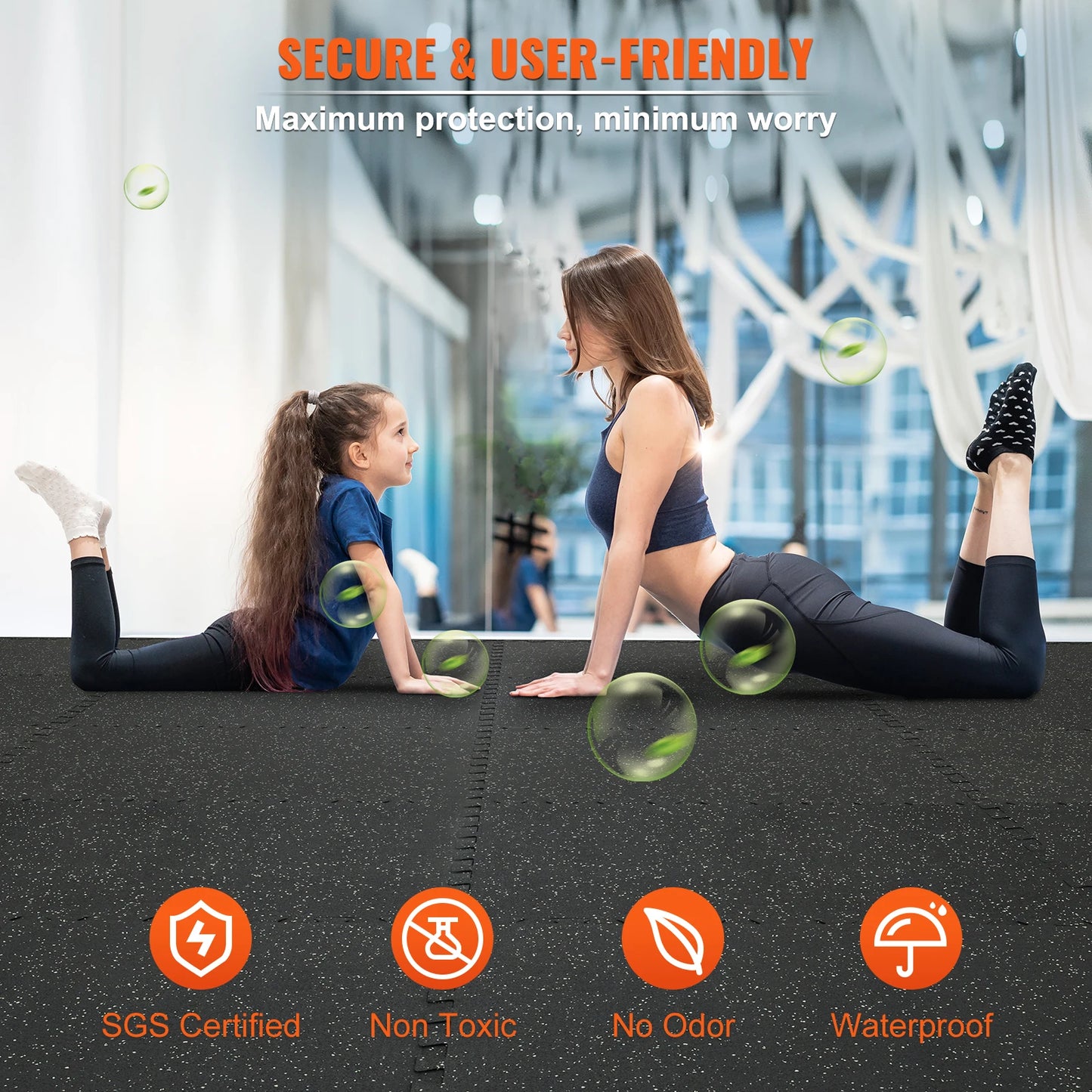 SucceBuy Interlocking Workout Mats Foam Rubber Gym Flooring