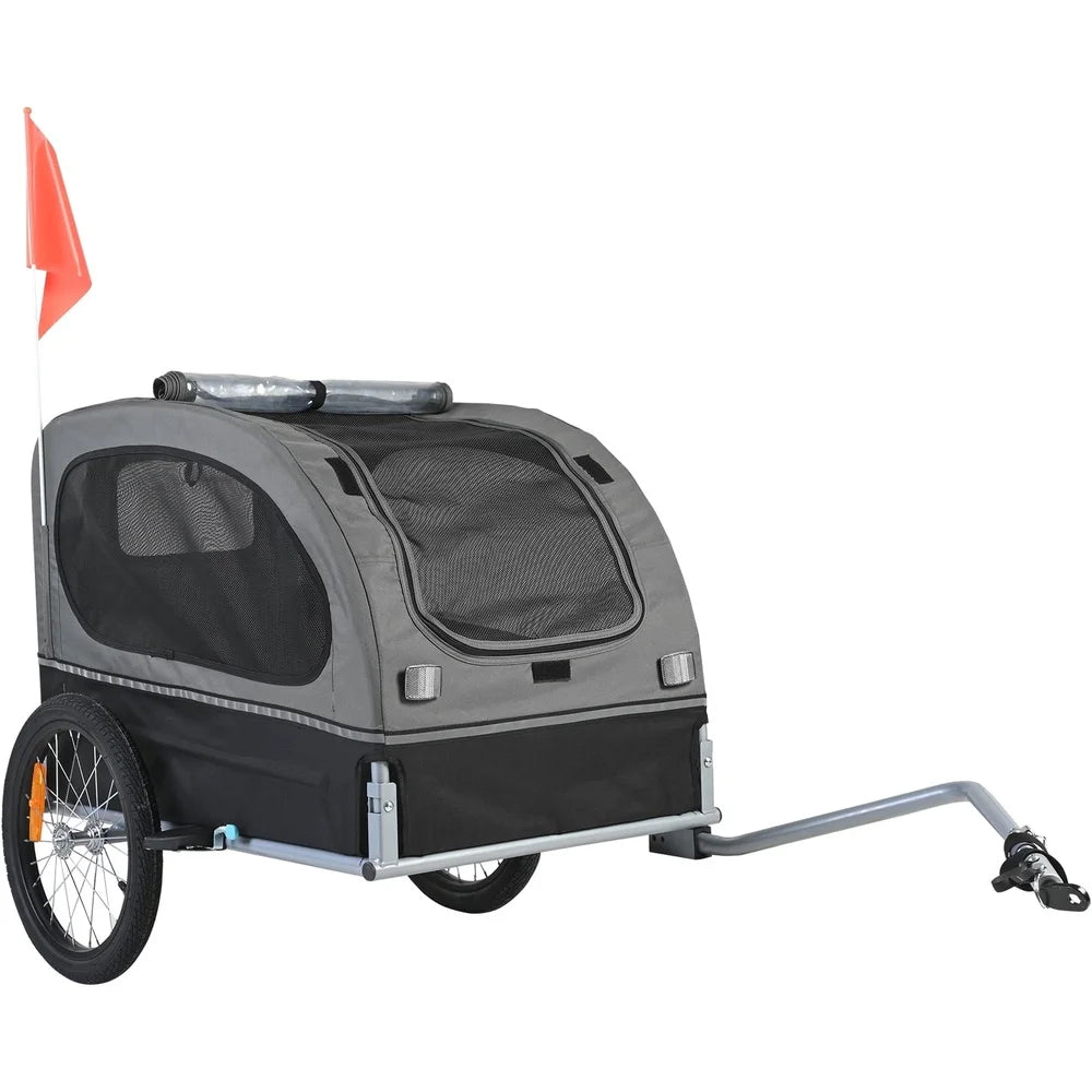 DUTRIEUX Waterproof Pet Bicycle Trailer With Foldable Frame