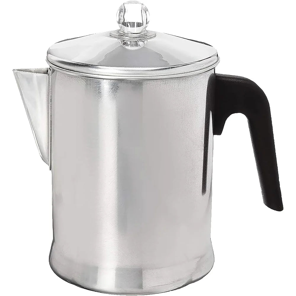 Durable Aluminum Stovetop Percolator Coffee Maker 9 Cup Easy Use Classic Design Ideal Home Camping Travel