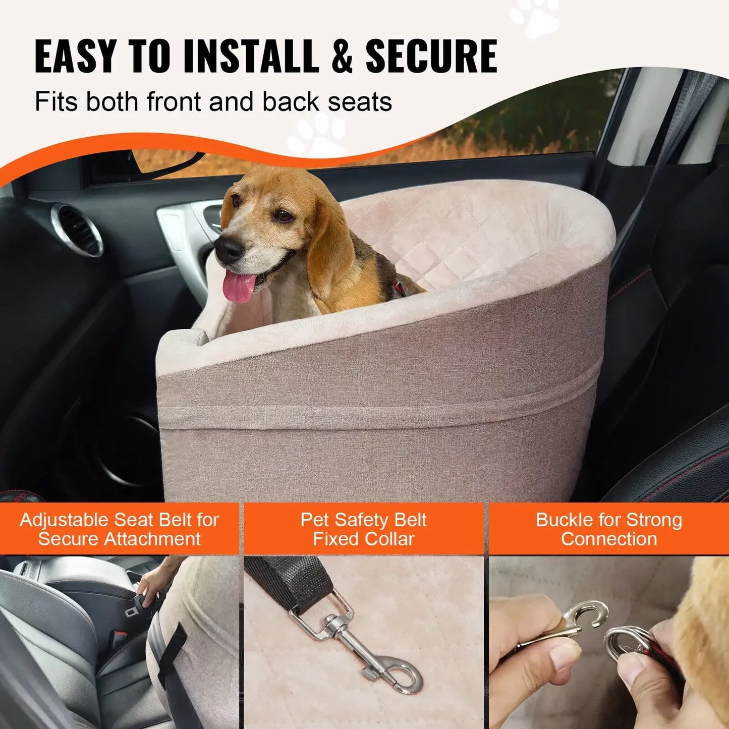 XMSJH Dog Booster Car Seat Pet Safety Travel Carrier