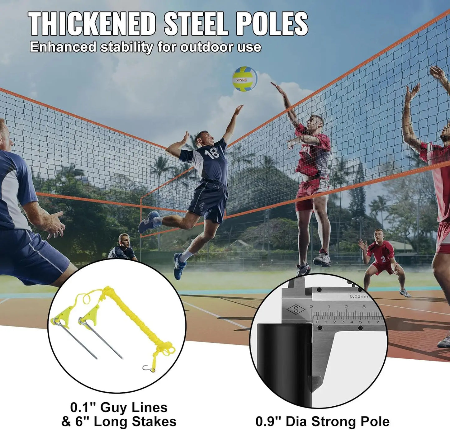 Adjustable 4-Way Volleyball Net Set for Outdoor Fun
