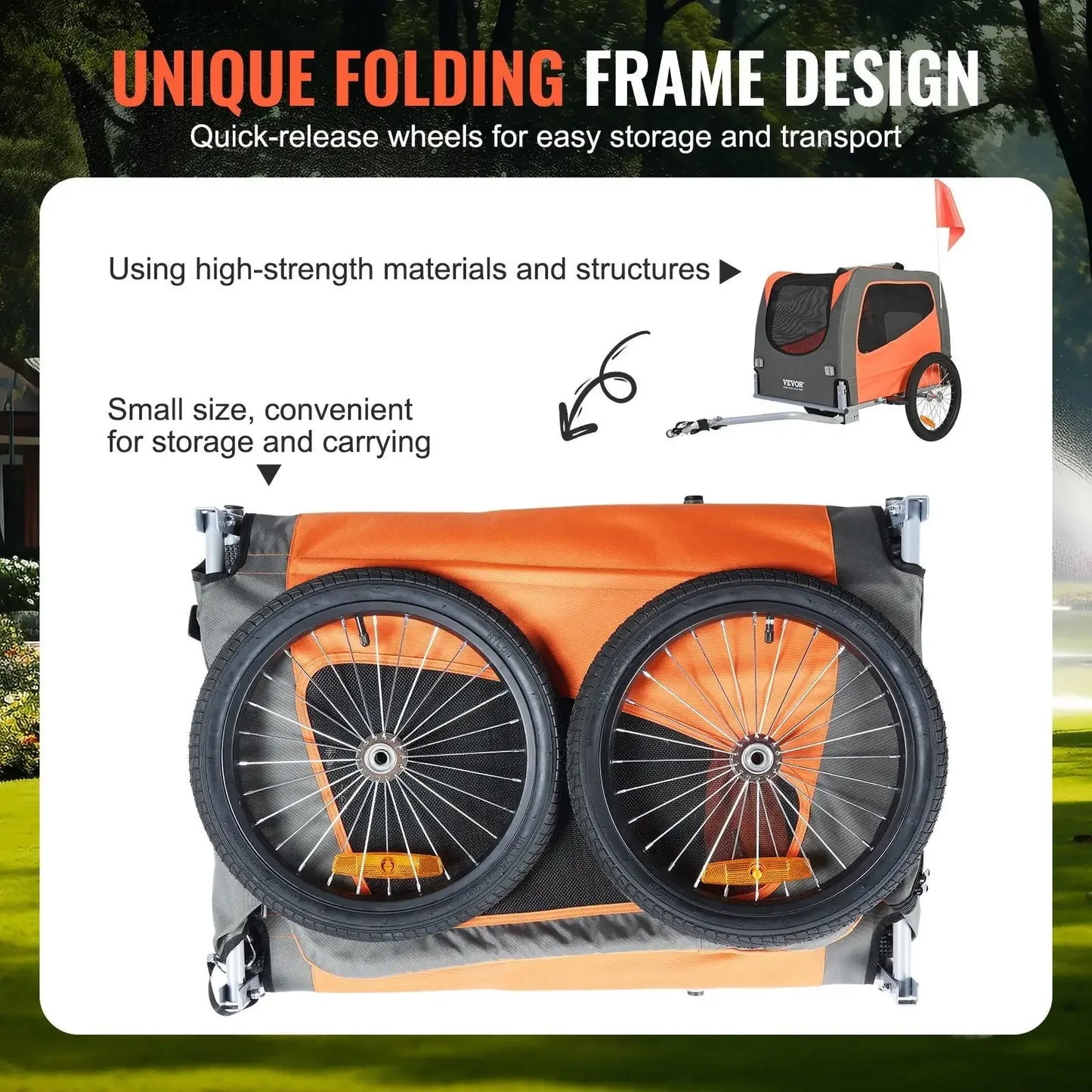 XMSJ Dog Bike Trailer Pet Cart Bicycle Carrier Foldable