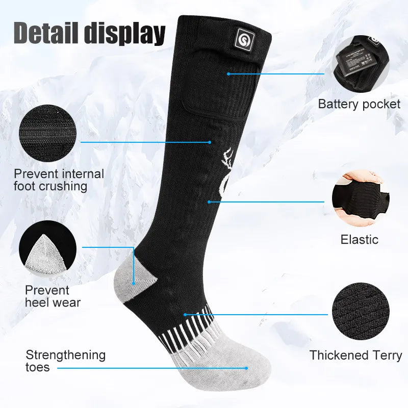 SNOW DEER Rechargeable Heated Socks For Men And Women
