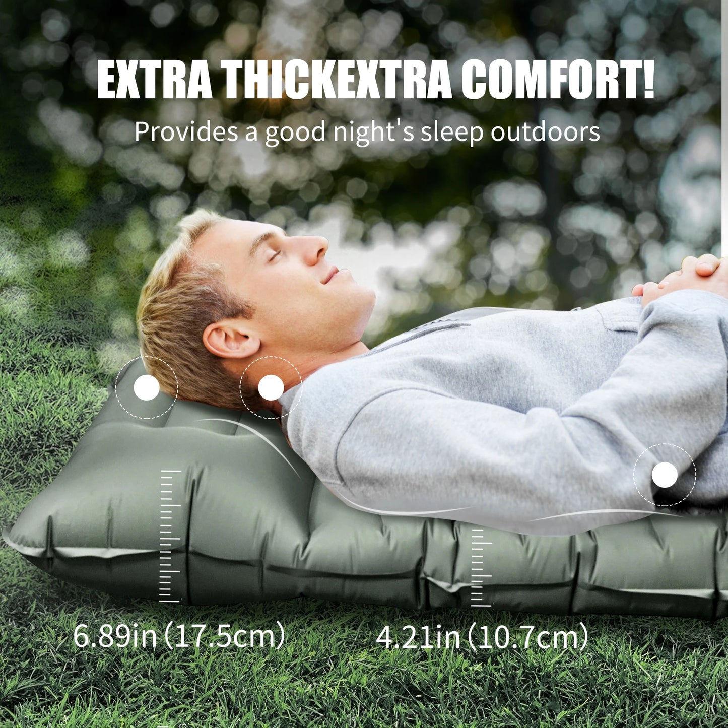 WTVIDAS Ultralight Camping Sleeping Pad With Built In Pump