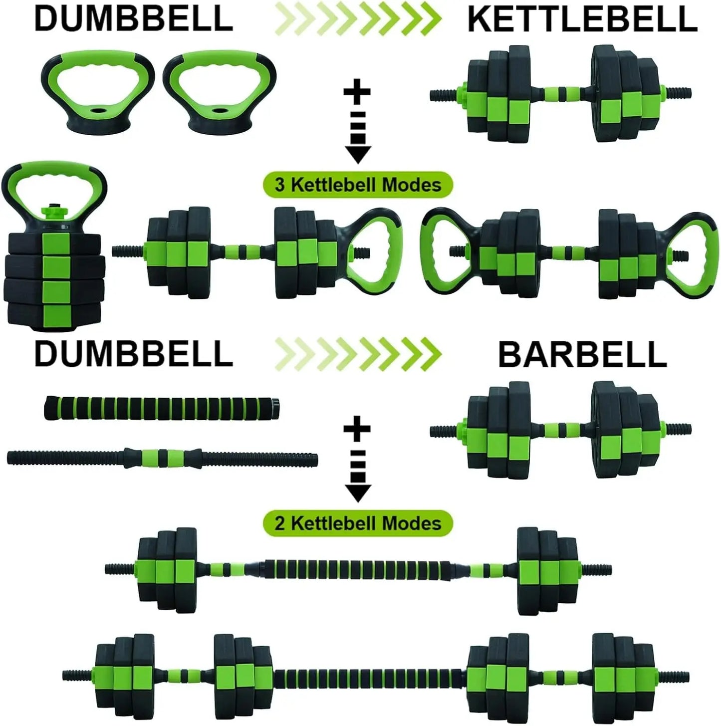 HiMISS Adjustable 4 in 1 Kettlebell Dumbbell Set Home