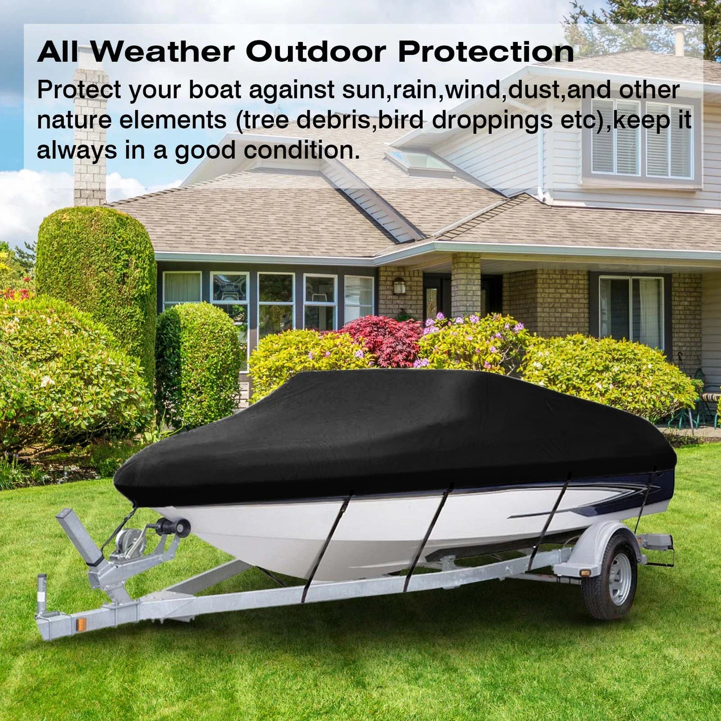 Neverland 210D Boat Cover All Weather Marine Grade Ripstop