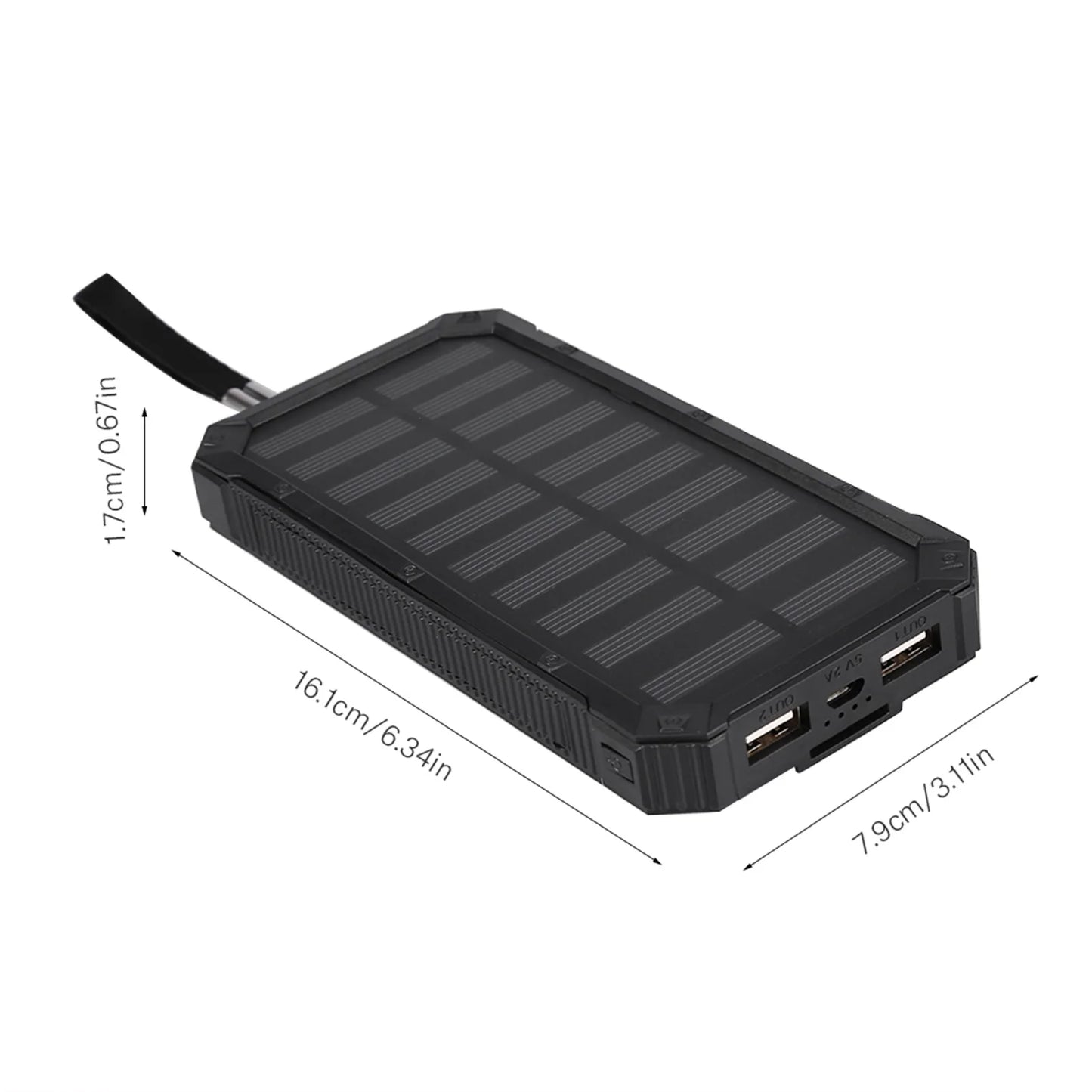Hilitand Solar Power Bank 20000mAh Dual USB Fast Charge