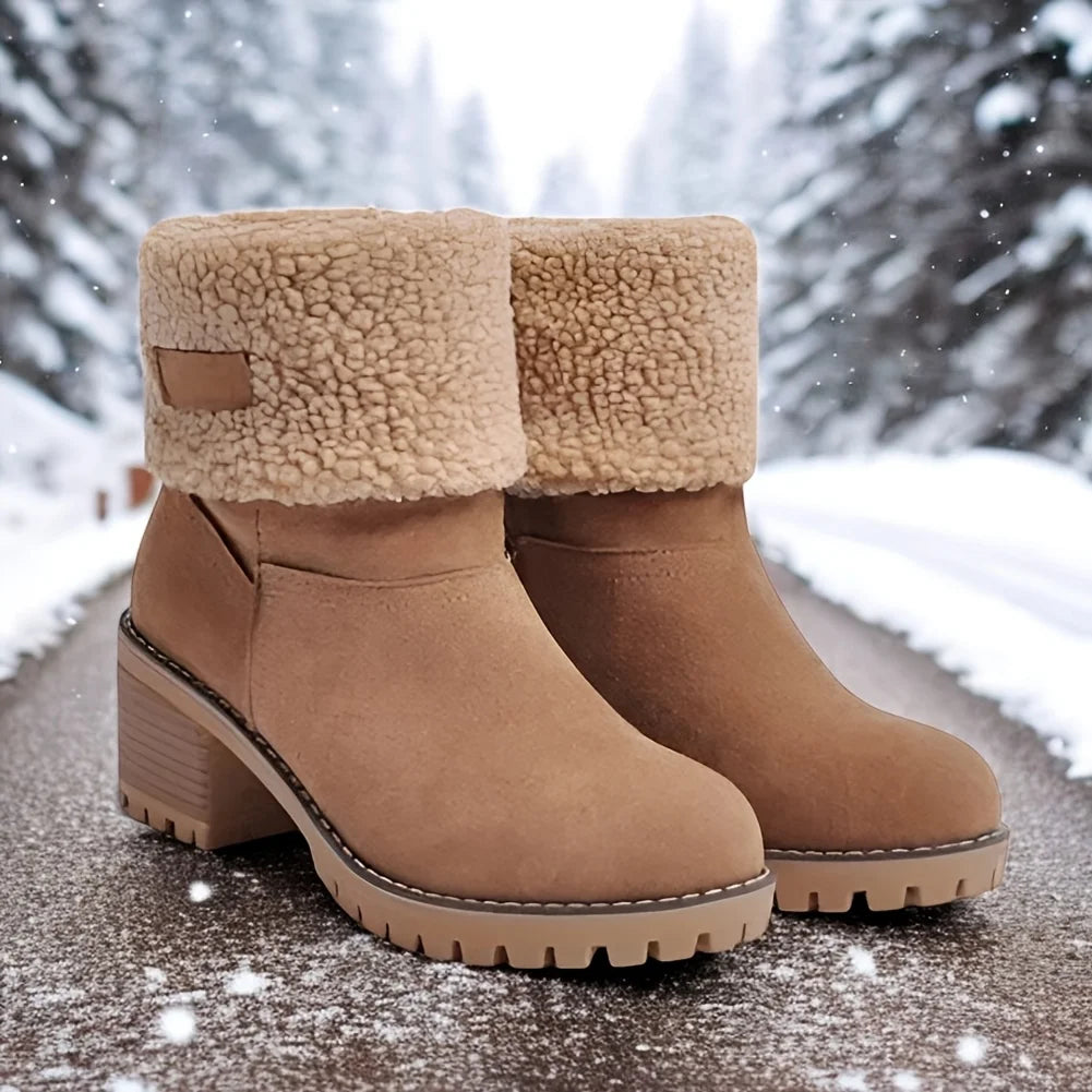 Winter Faux Fur Snow Boots For Women Platform Heels