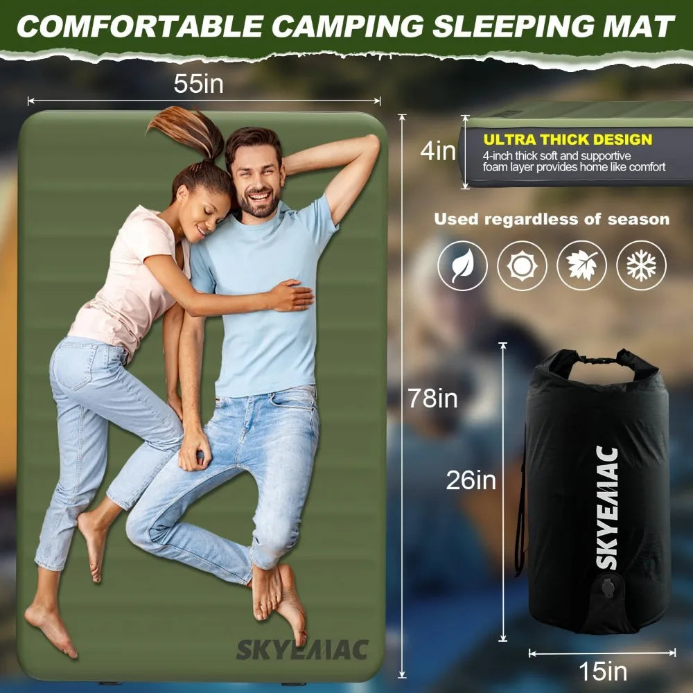 YTYIN Self Inflating Memory Foam Camping Sleeping Pad