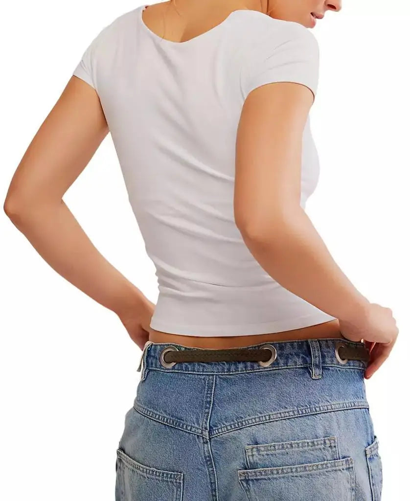 Free People Women's Slim Fit Running T-Shirt Sportswear for Fitness and Running Activities