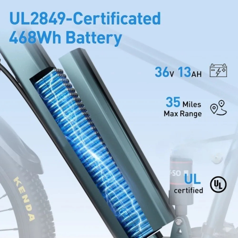 26" 24" Electric Bike For Adults With 500W Powerful Motor 36V 374Wh/468Wh Battery, Up To 30 Miles, 19 MPH,Electric Mountain Bike