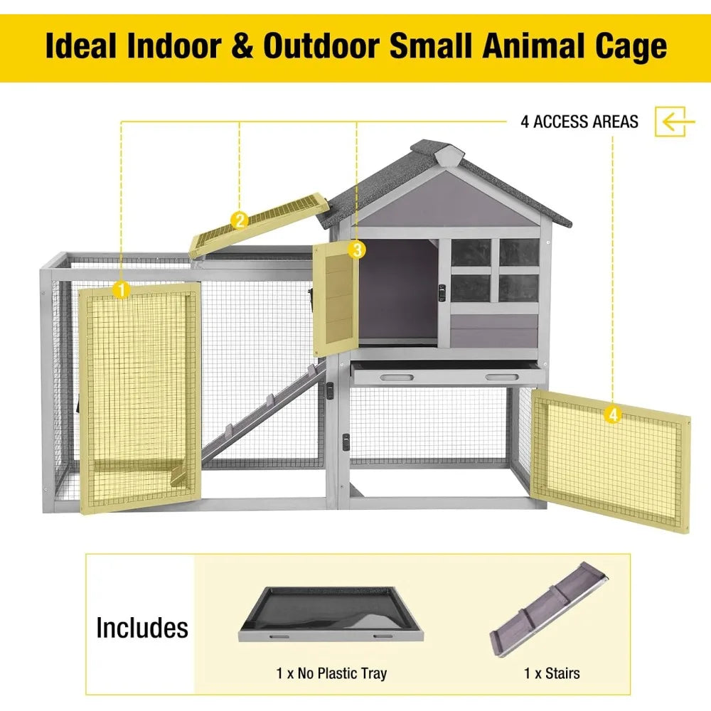 Outdoor Adventures Hub Rabbit Hutch Indoor Run With Tray