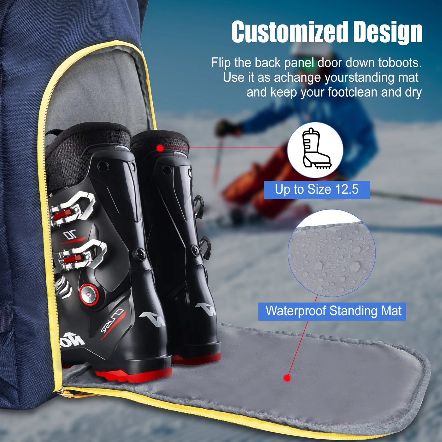 West Tune Ski Boot Bag Outdoor Travel Backpack High Capacity