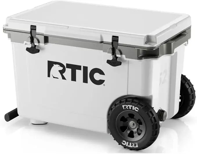 52 Quart Ultra-Light Wheeled Hard Cooler Insulated Portable Ice Chest Box for Beach, Drink, Beverage, Camping, Picnic, Fishing,