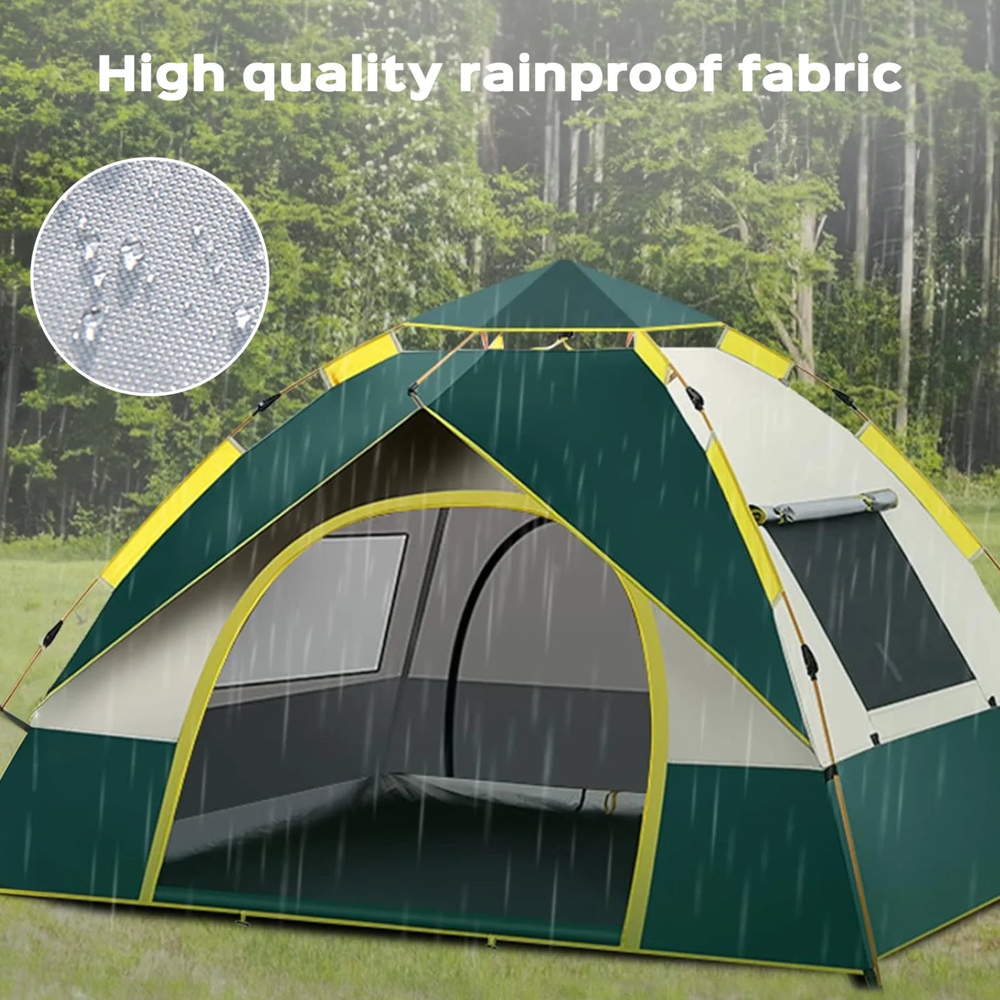 LOVEWE Quick Opening Camping Tent, Waterproof & Windproof, Dual Doors & Windows, Easy Setup, Lightweight, 2 Person Capacity