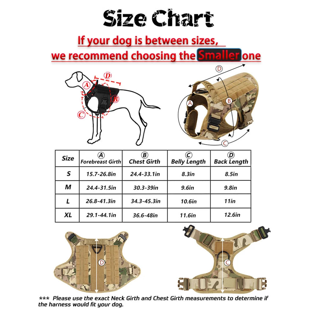 Petravel Tactical Dog Harness Vest Military Training