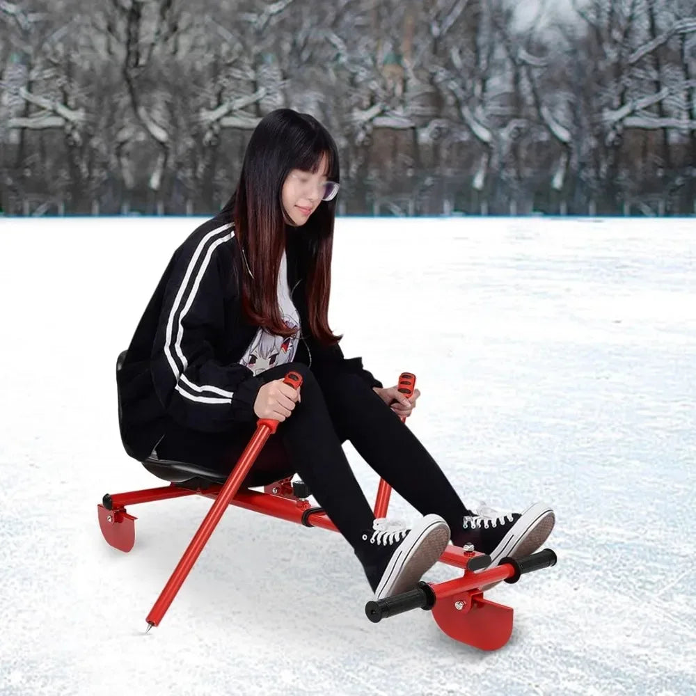 Hign Concerned Snow Racer Sled Ski Slider Board With Pedals