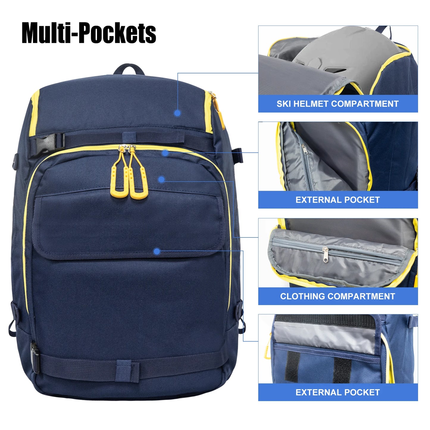 West Tune Ski Boot Bag Outdoor Travel Backpack High Capacity