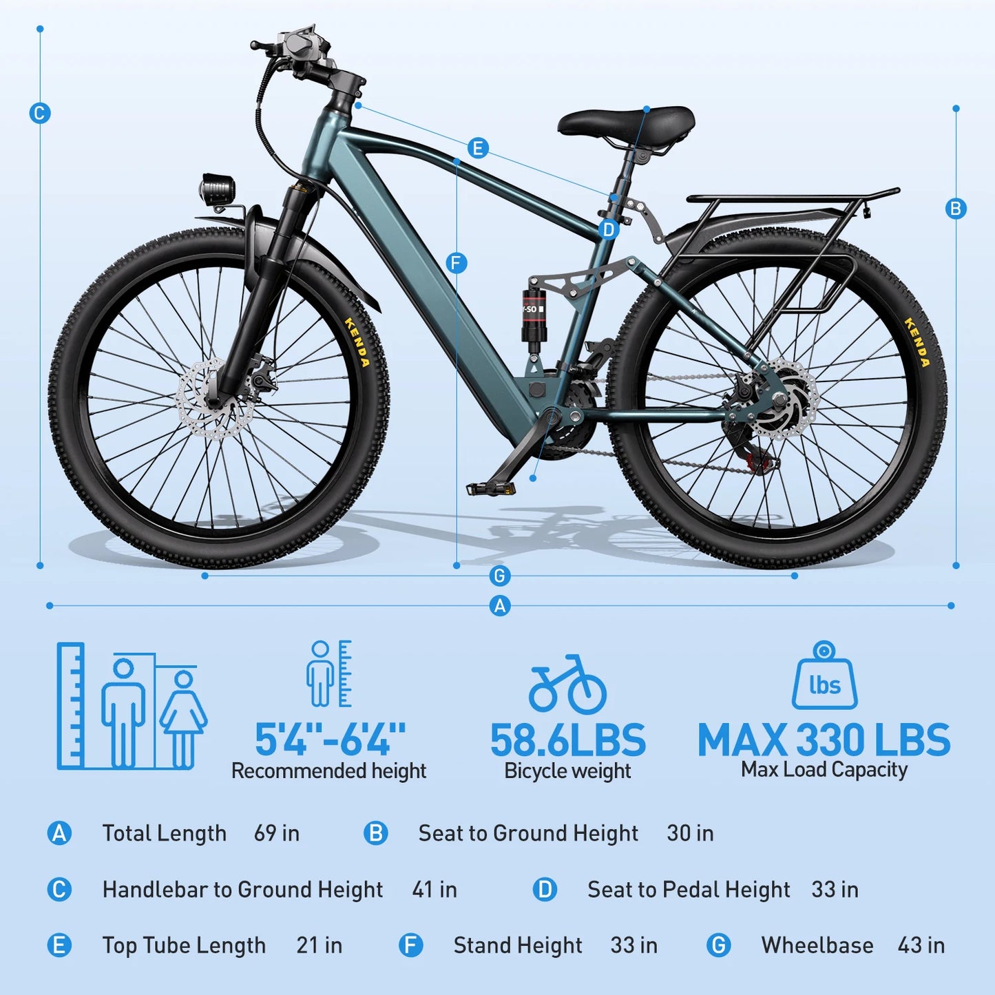 26" 24" Electric Bike For Adults With 500W Powerful Motor 36V 374Wh/468Wh Battery, Up To 30 Miles, 19 MPH,Electric Mountain Bike