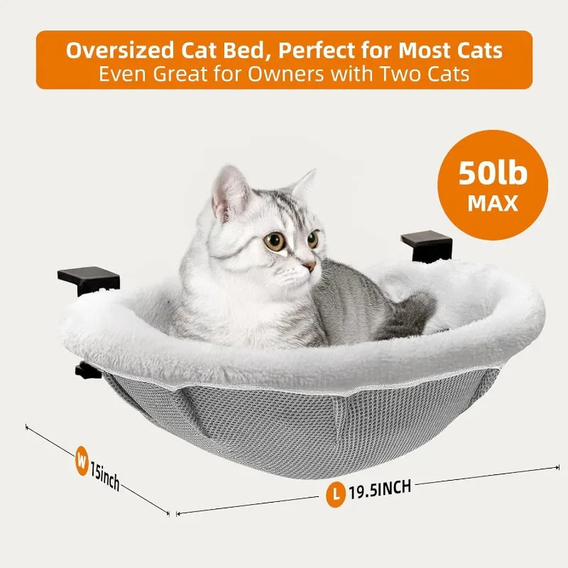 Hign Concerned Large Cat Desk Bed Secure With Dual Clamps