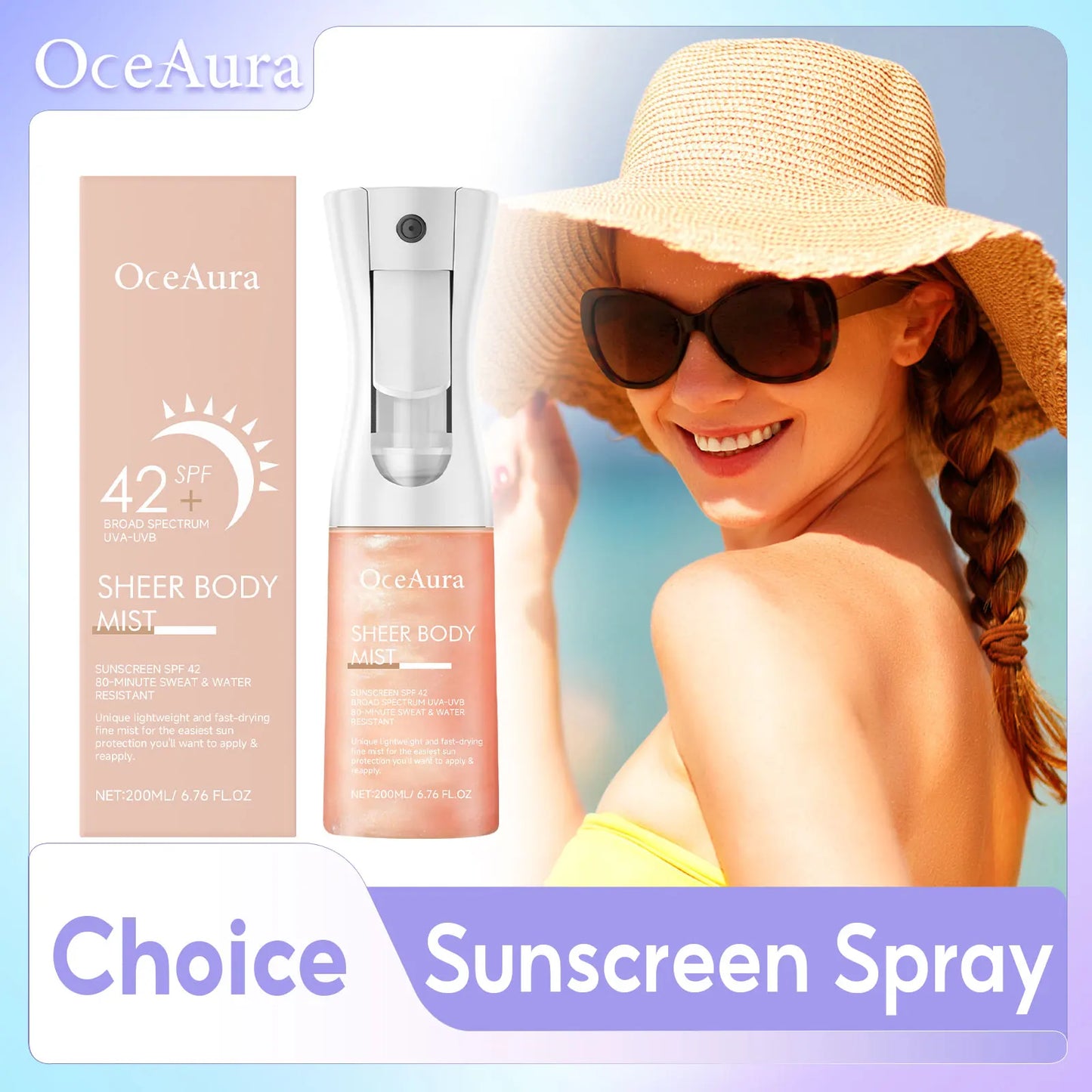 OceAura Facial Sunscreen Spray Moisturizing Absorption