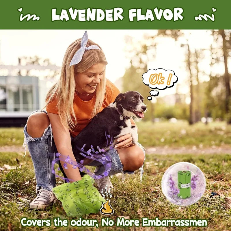 Dog Litter Dog Poop Bags with Dispenser and Leash Clip
