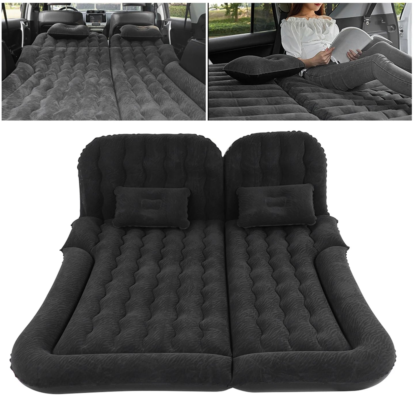 Decdeal 2 In 1 SUV Inflatable Car Mattress PVC Travel Bed