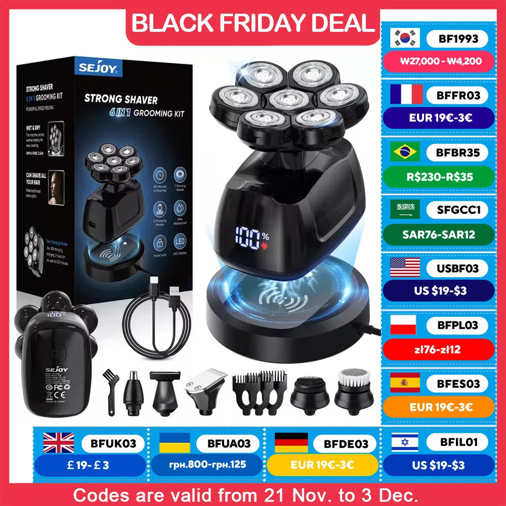 Outdoor Adventures Hub SEJOY Six In One Shaver For Men