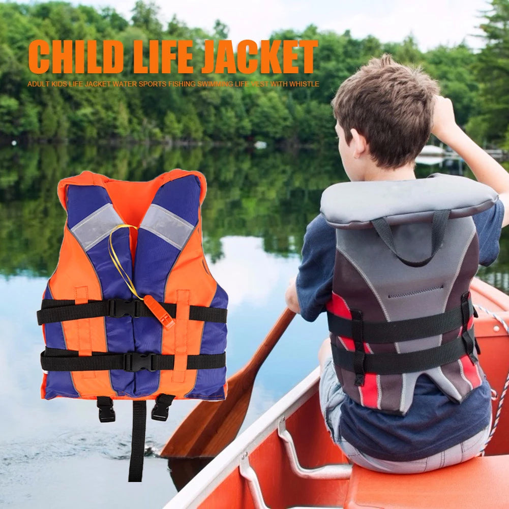 Kids Life Jacket Water Sports Fishing Swimming Boating Life Vest with Whistle