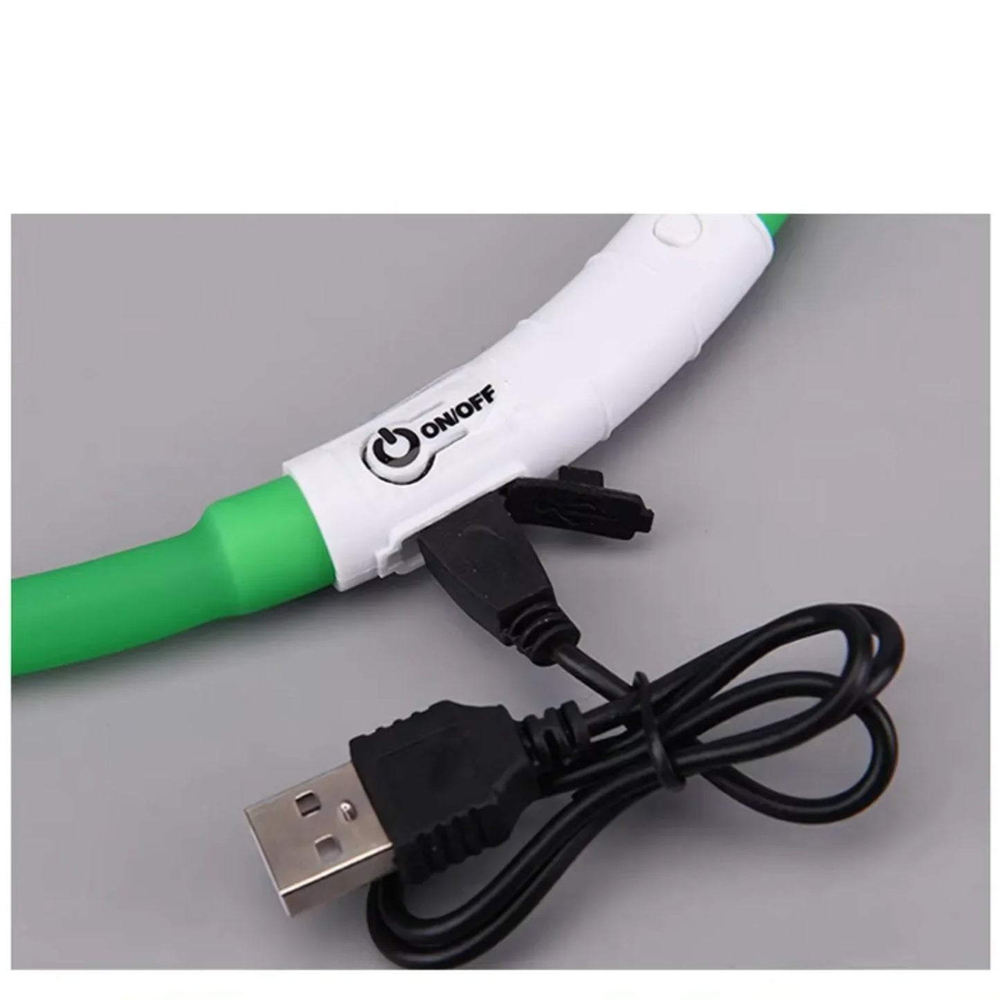 LED Light Dog Collar USB Rechargeable Silicone Waterproof