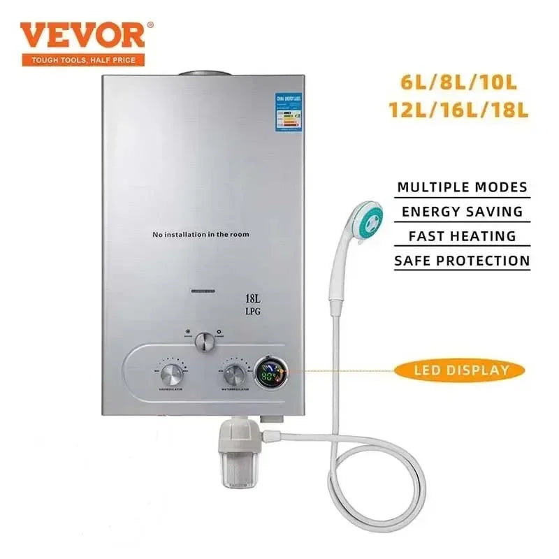 VEVOR Propane Gas Tankless Water Heater for Instant Heating
