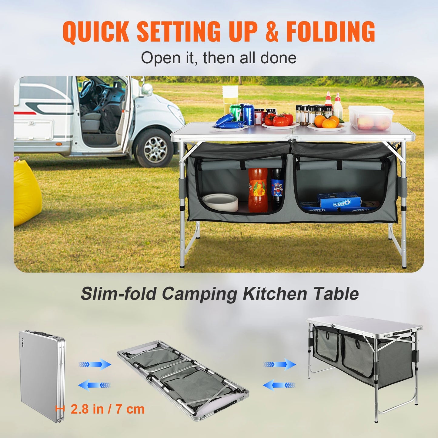 Outdoor Adventures Hub SucceBuy Camping Kitchen Table