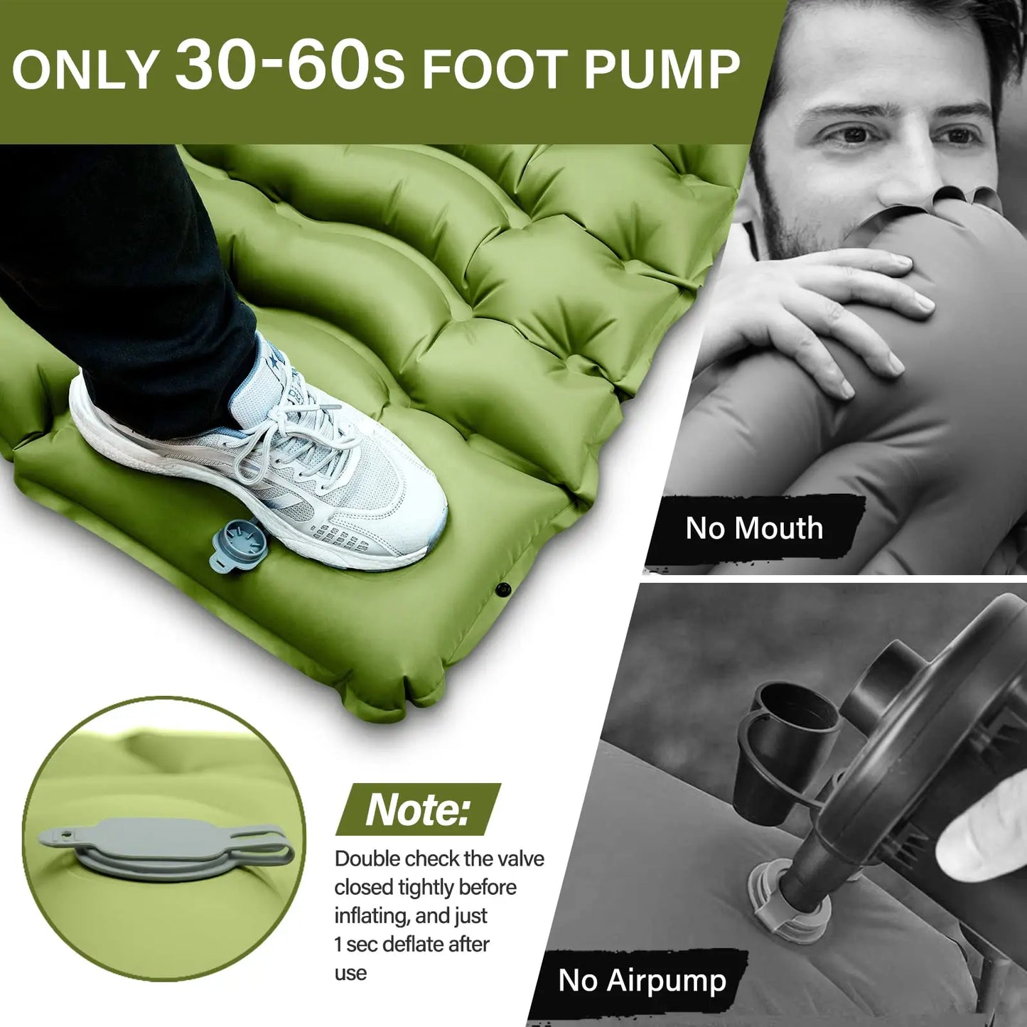 West Tune Ultralight Camping Sleeping Pad With Pillow Pump