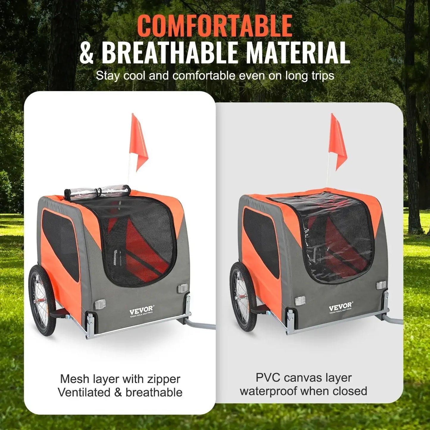 XMSJ Dog Bike Trailer Pet Cart Bicycle Carrier Foldable