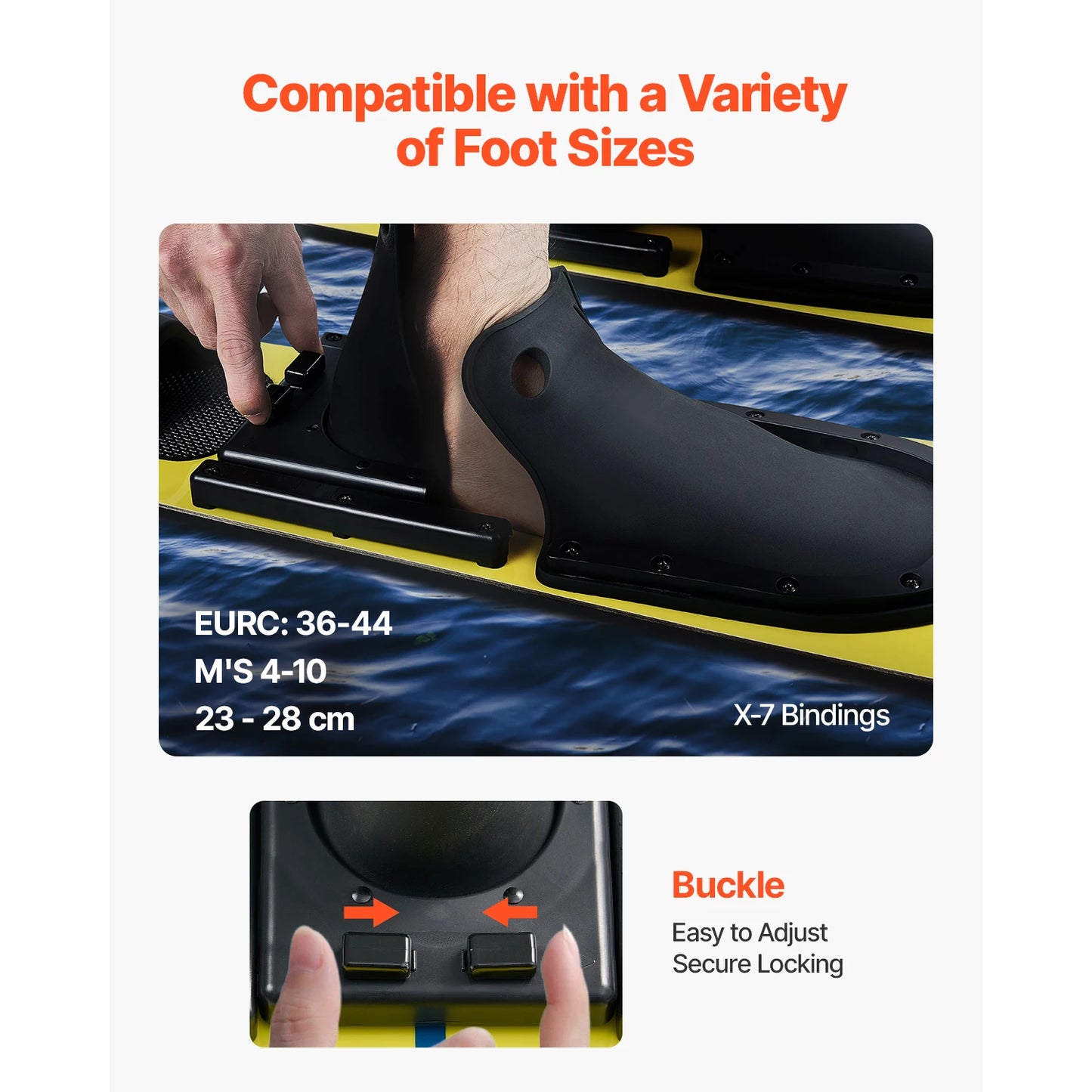 VEVOR Water Skis With Adjustable Horseshoe Bindings